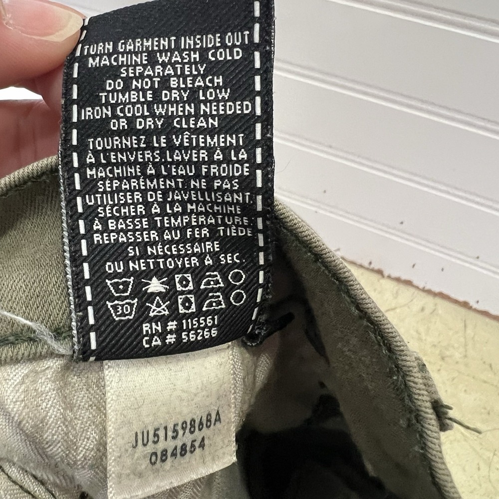 7 For All Mankind Shorts Women 27 Olive Green Denim Cut Off Raw Hem Daisy Dukes - Picture 8 of 9